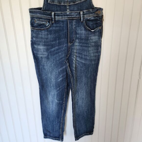 BLANK NYC Essential Dark Wash Denim Overalls size 27 - Picture 3 of 8